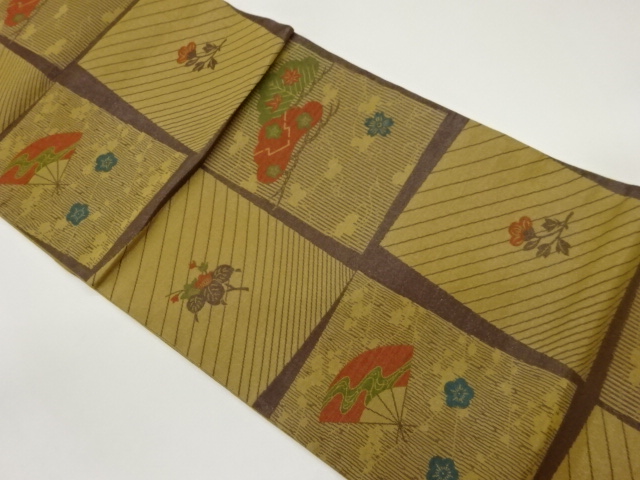 JAPANESE FUKURO OBI / WOVEN FOLDING FAN PATTERN